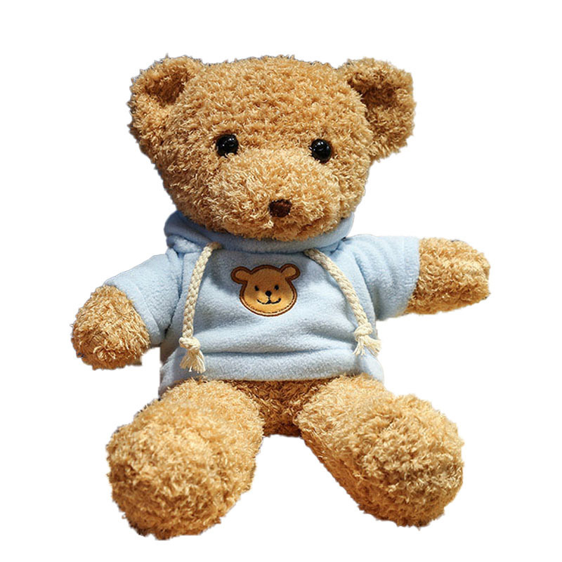 Kids Custom Stuffed Animals Soft Plush Toy Teddy Bear With Sweater Wholesale Branded Embroidery Logo Plush Knitted Teddy Bear