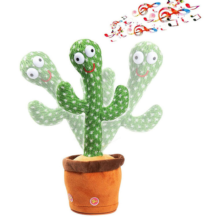 120 songs funny talk-back repeat twisting magic kid the dancing and talking light up singing dancer cactus plush toy for baby