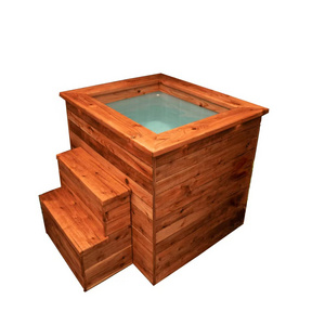 Wooden Rectangular cold plunge 304 stainless steel thermo hemlock cold plunge Cold Plunge