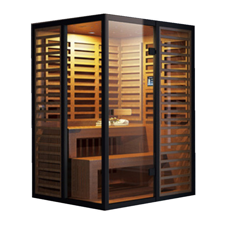 New Popular Indoor Wooden Sauna Room Solid Wood 2 Person Home Infrared Sauna