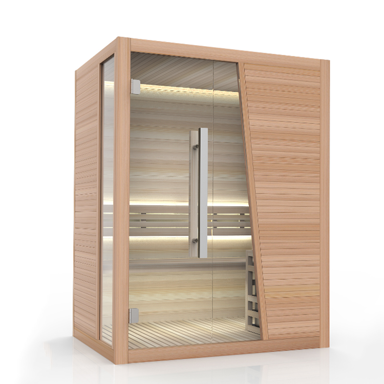 New Popular Indoor Wooden Sauna Room Solid Wood 2 Person Home Infrared Sauna