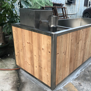 outdoor swim spa hot tub with stove wood in stainless steel tub red cedar and spruce for option