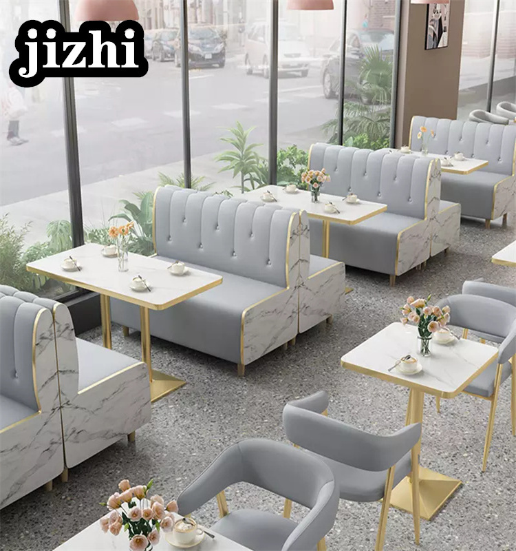 Nordic Cake Bakery Table and Chair Combination Coffee Shop Booth Sofa Metal Modern Furniture Dining Tables Restaurant Furniture