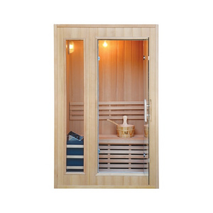 New Popular Indoor Wooden Sauna Room Solid Wood 2 Person Home Infrared Sauna