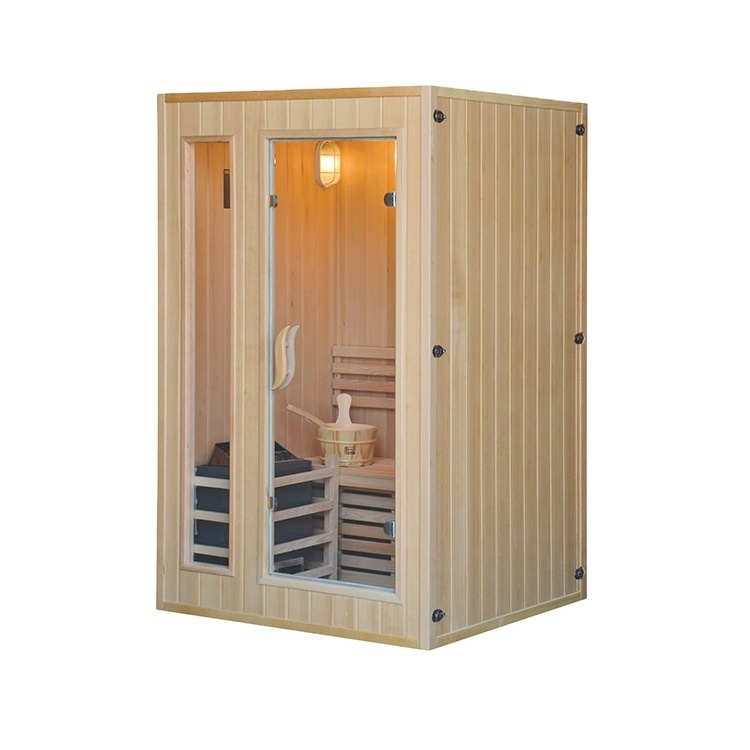 New Popular Indoor Wooden Sauna Room Solid Wood 2 Person Home Infrared Sauna