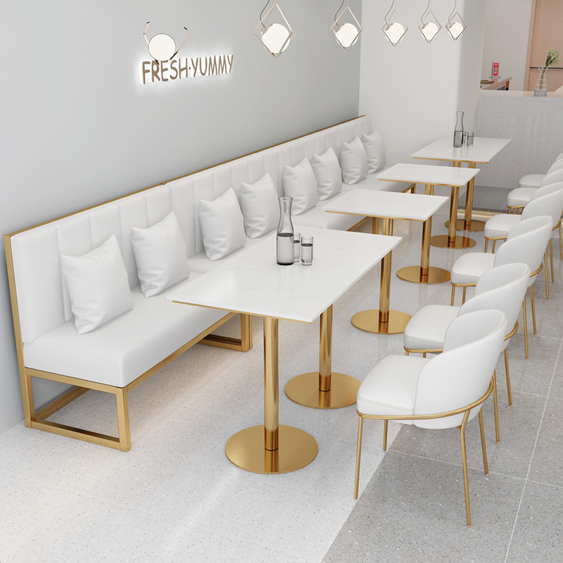 Table and Chairs Velvet Booth Seating Restaurant Furniture Set Nordic Marble Dining Set Modern Solid Wood Corner Dining Bench