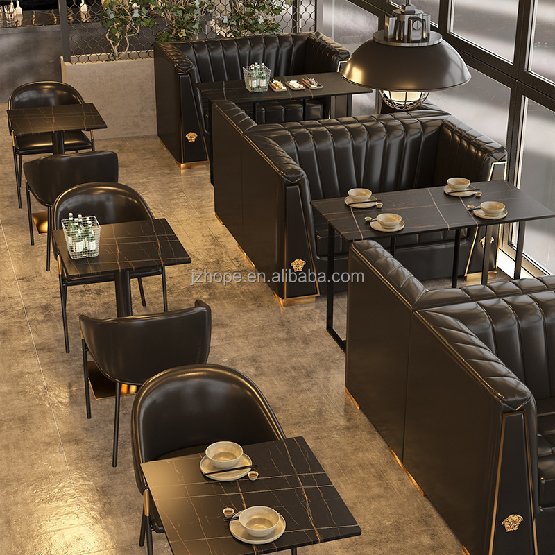 Restaurant Furniture Fast Food Cafe Shop Restaurant Booth Dining Seating Restaurant Chair and Tables for Sale Dining Set Wood