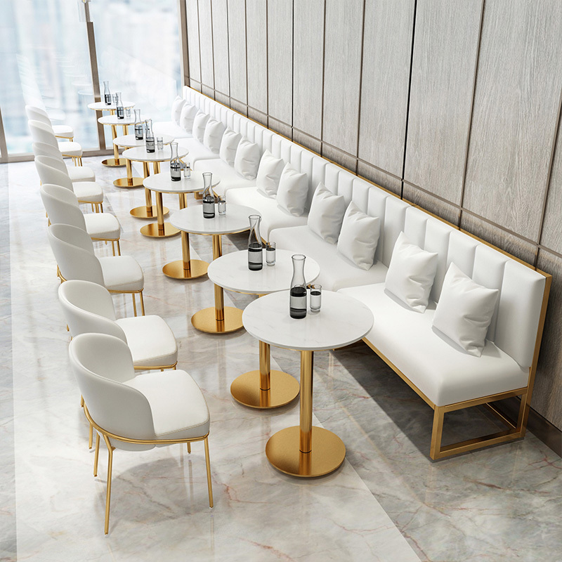 Table and Chairs Velvet Booth Seating Restaurant Furniture Set Nordic Marble Dining Set Modern Solid Wood Corner Dining Bench