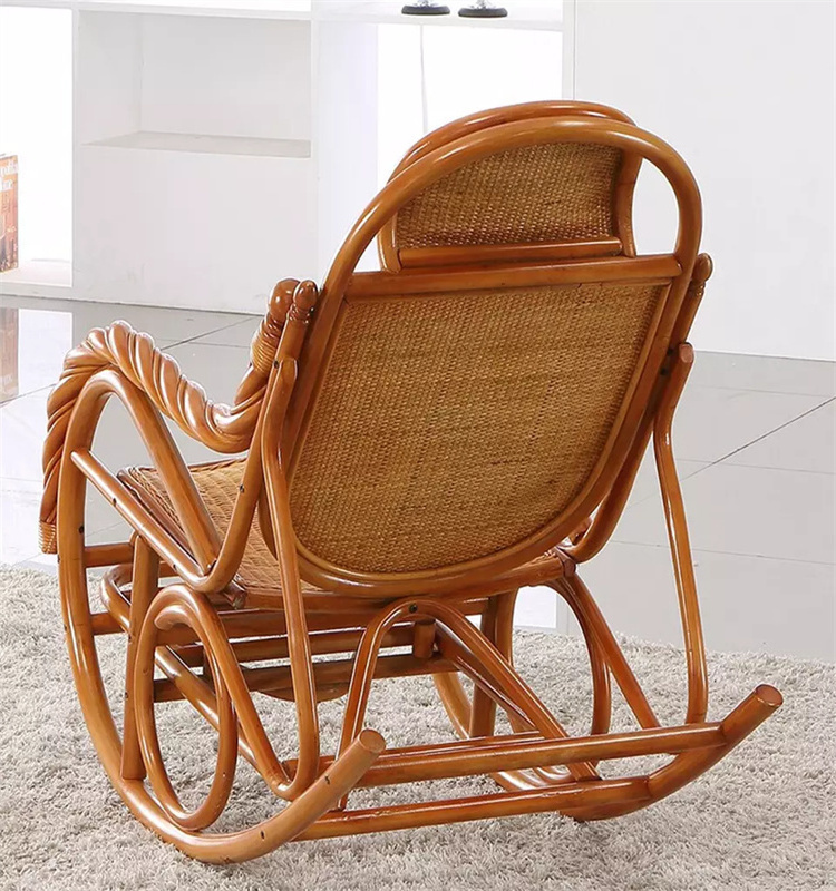 Modern French Style Indonesia Rattan Rocking Chair Simple Living Room Balcony Single Chair Home Furniture Fabric Egg Chair