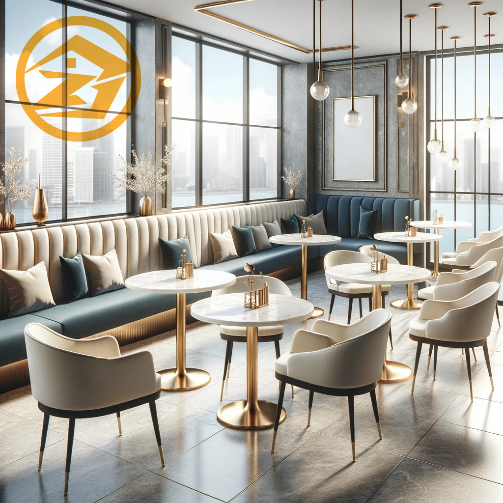 light luxury Metal Coffee Shop Table and Chairs Restaurant Custom Lounge BBQ Fast Food Restaurant Bar Sofa Booth Seating