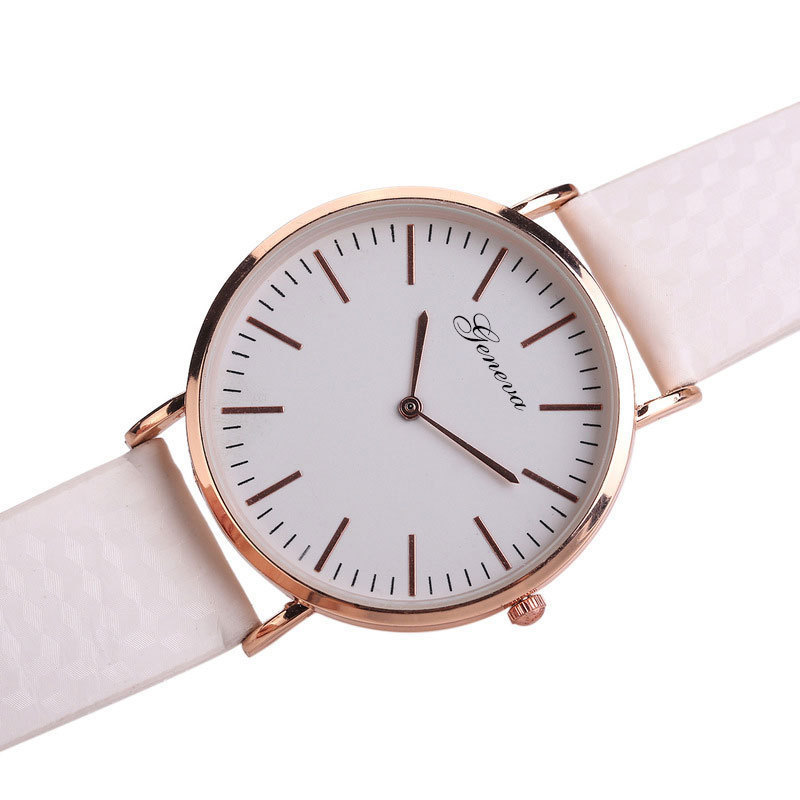 Hot selling ladies rose gold case quartz movement white PU strap UV print dial watches that change color