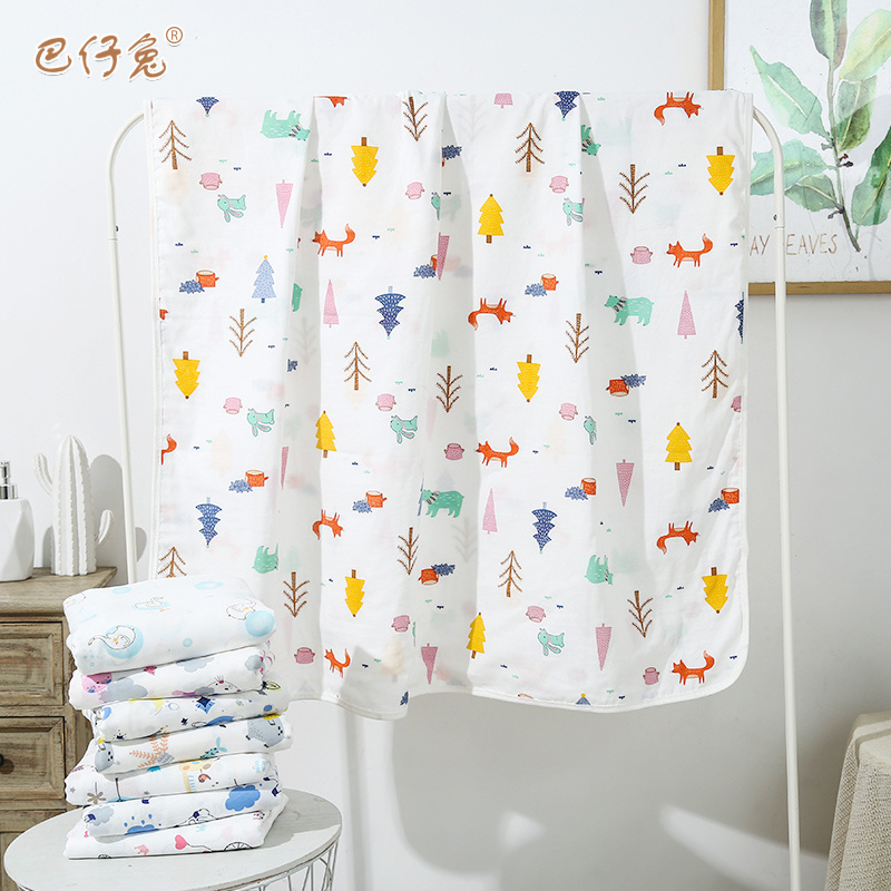 Wholesale baby muslin wrap blanket summer cotton blanket children beach towel soft blanket gauze quilt