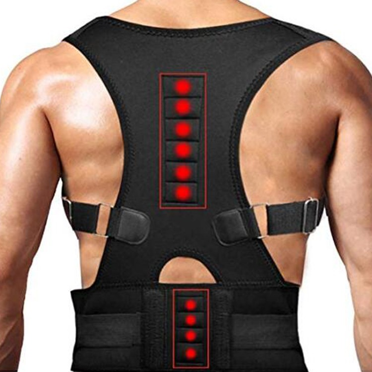 Hotsale neoprene Magnetic Lumbar support Belt Adjustable Posture Corrector Back Brace for men and women