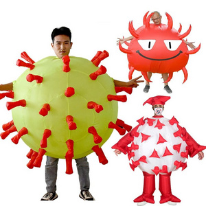 clothing manufacturers custom halloween funny cartoon virus inflatable costume for adults