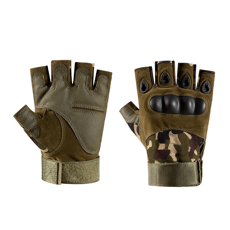 Anti-cut Hard Knuckle Half-fingers Gloves Outdoor Hunting Shooting Outdoor Riding Fitness Hiking Protective Gloves