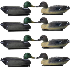 Professional 8 Pcs Fishing Hunting Male Decoy Floating Drake Hunting Duck Decoy Plastic Duck Decoy Drake w/ Floating Keel Decors