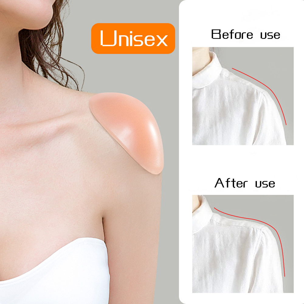 Soft Silicone Shoulder Anti Slip Padded Shoulder Pad for Woman Shoulder Enhancer Reusable Self-Adhesive Clothing Decoration 2022