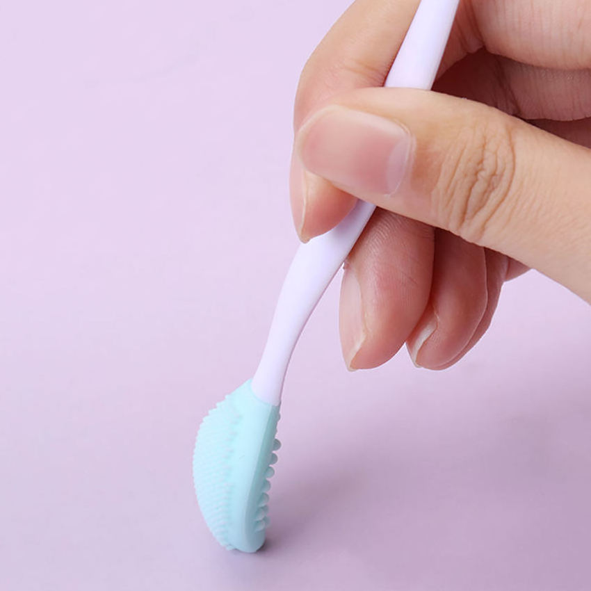 Beauty Skin Care Wash Face Double-Sided Silicone Brush Blackhead Removal Exfoliating Nose Clean Lip Brush Tool Scrub Brush