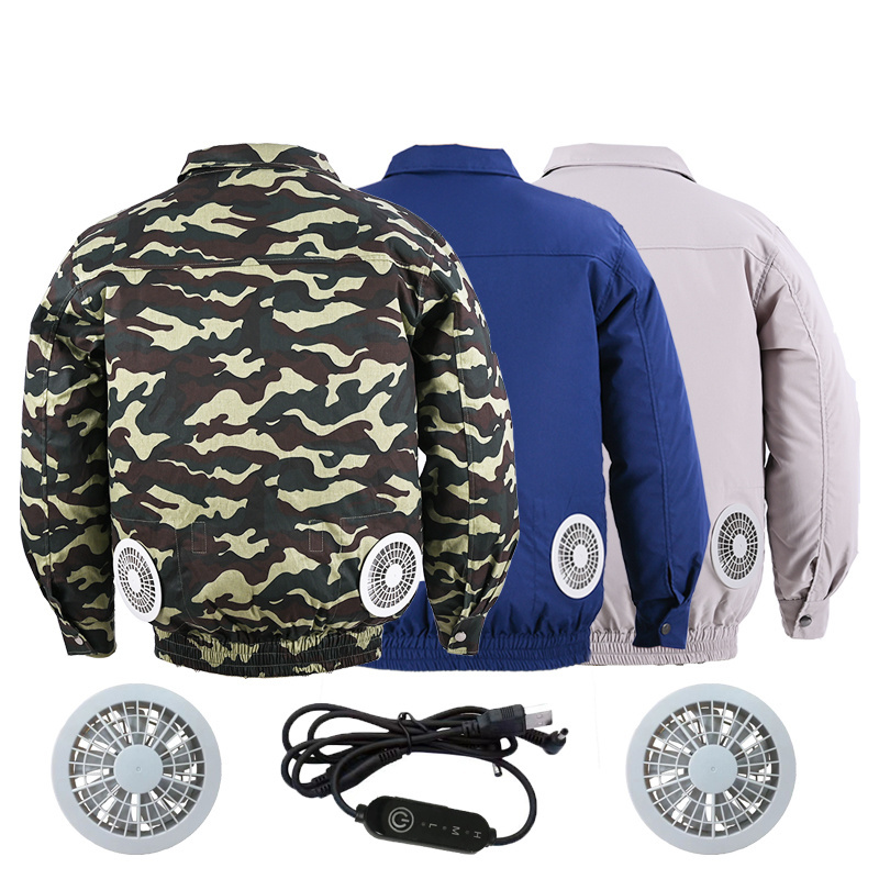 Washable Cooling Jacket Men Women Summer Uv Protection Outdoors Air Fan Cooling Conditioner Jacket With Fans