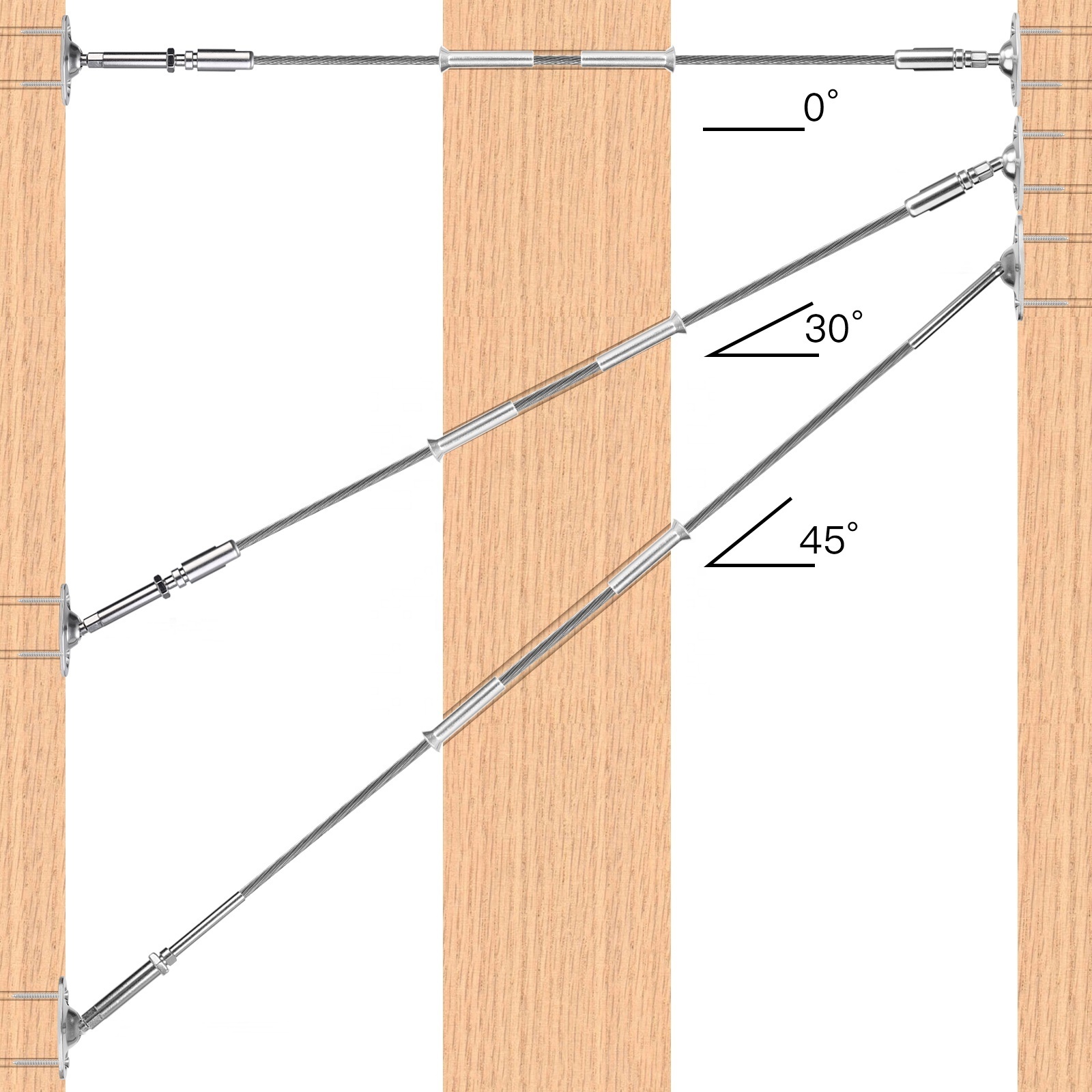 316 stainless steel Protector Sleeves Suitable for 0-60 degree angles 5/32