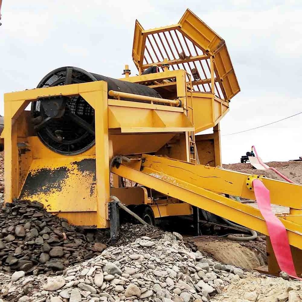 Mobile Gold Trommel Washing Plant Alluvial Gold Mining Machinery Equipment Gravity Separator