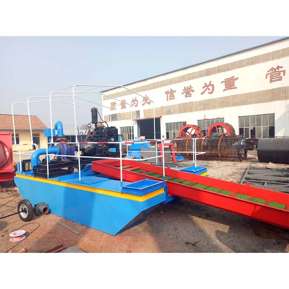 China gold mining portable mini gold dredger dredging small boat machinery for sale