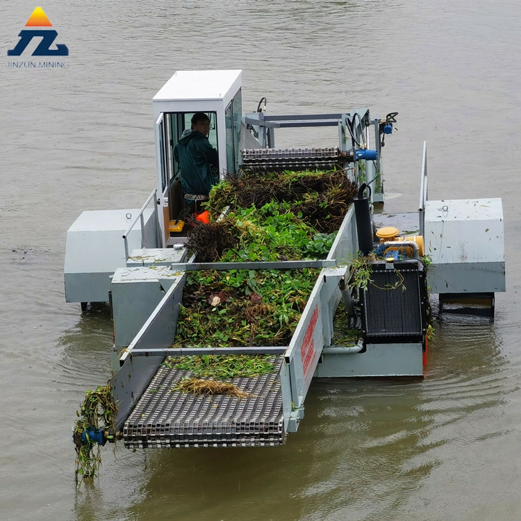 Hyacinth Cleaning Full Automatic Type reed cutting Aquatic Plant Harvester