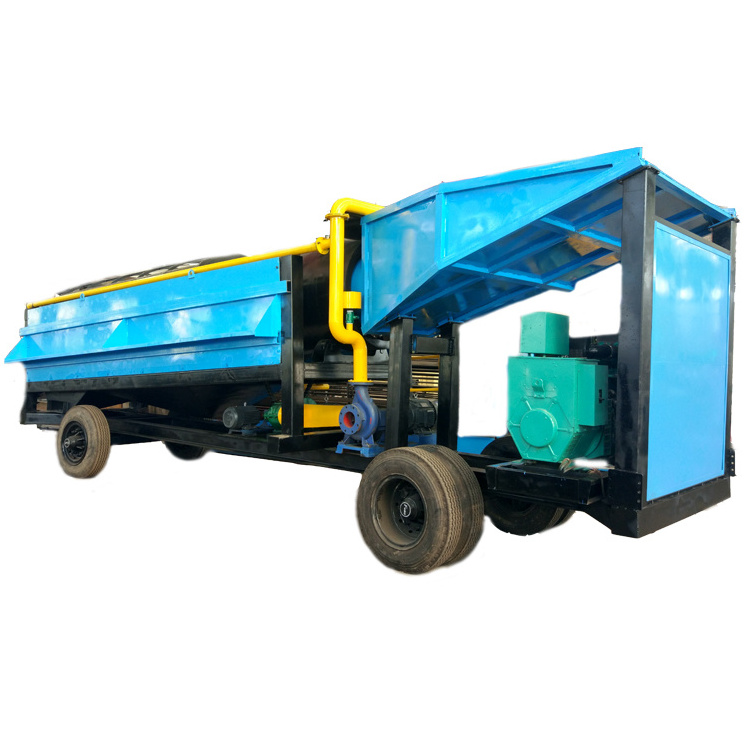 200 tons small mobile gold trommel wash plant with vibrating sluice box