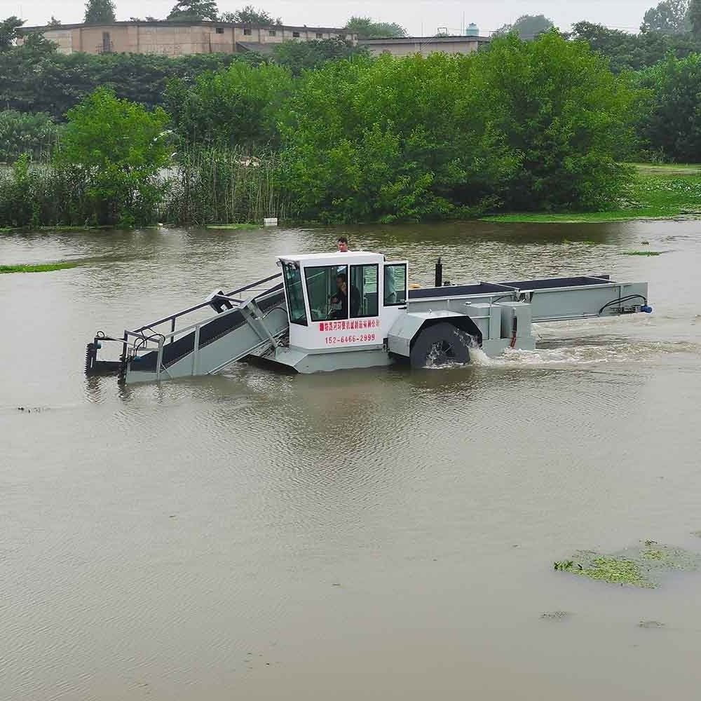 Price of water aquatic weed harvester boats lake weed cutting dredger river cleaning machine for sale