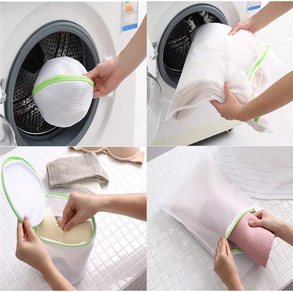 Custom Zippered Mesh Laundry Wash Bags Foldable Delicate Lingerie Bra Socks Underwear Washing Machine Clothes Protection Net