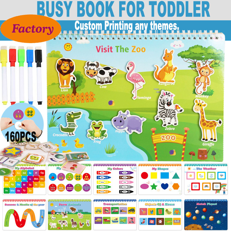 16 Themes Educational Learning Autism Preschool Activity Binder Board Montessori Toys Toddler Children Busy Book for Kids