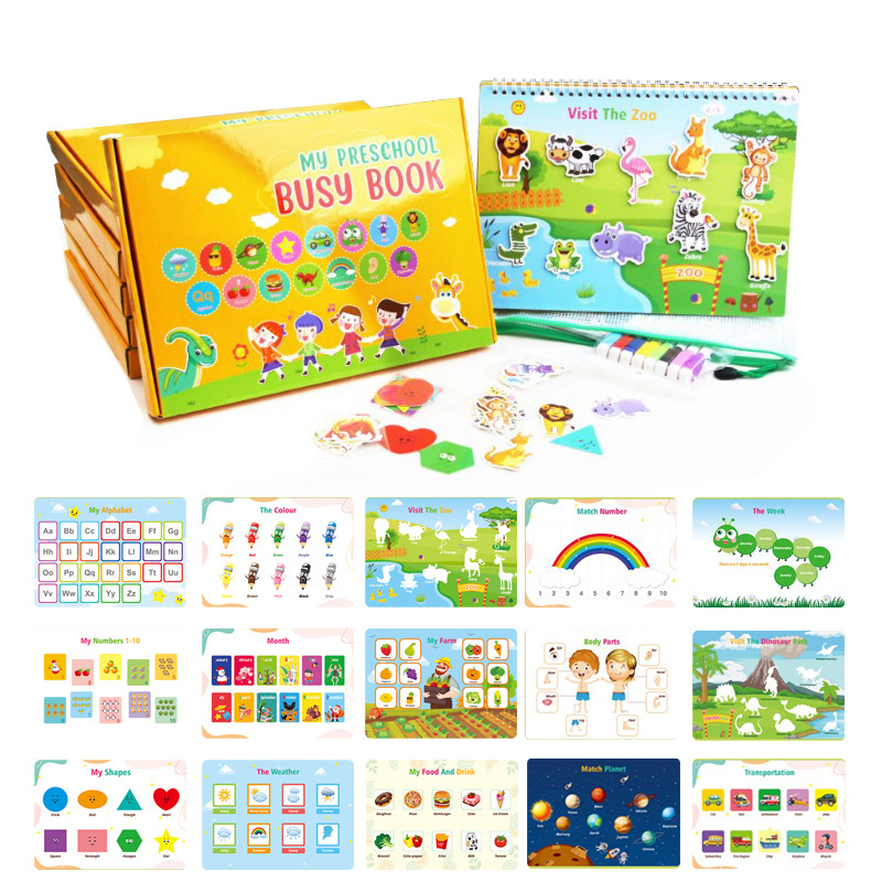 16 Themes Educational Learning Autism Preschool Activity Binder Board Montessori Toys Toddler Children Busy Book for Kids