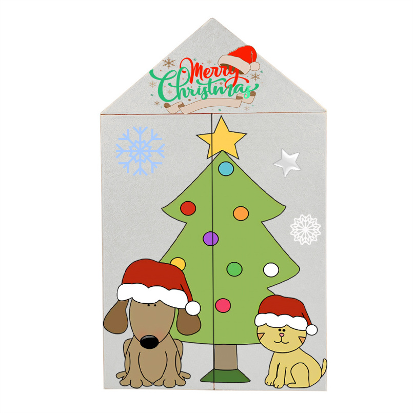 Custom Packaging Box Advent Calendar Dogchristmas House Advent Calendar Magnetic Gift Box Pet Advent Calendars 24 Days