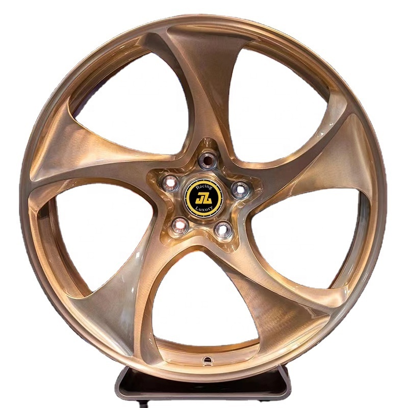 JZ CNC Custom 1-Piece 5x120 5x114.3 5x112 Alloy Rim 17-26 Inch for Passenger Cars New with 50mm ET rose gold forged wheels