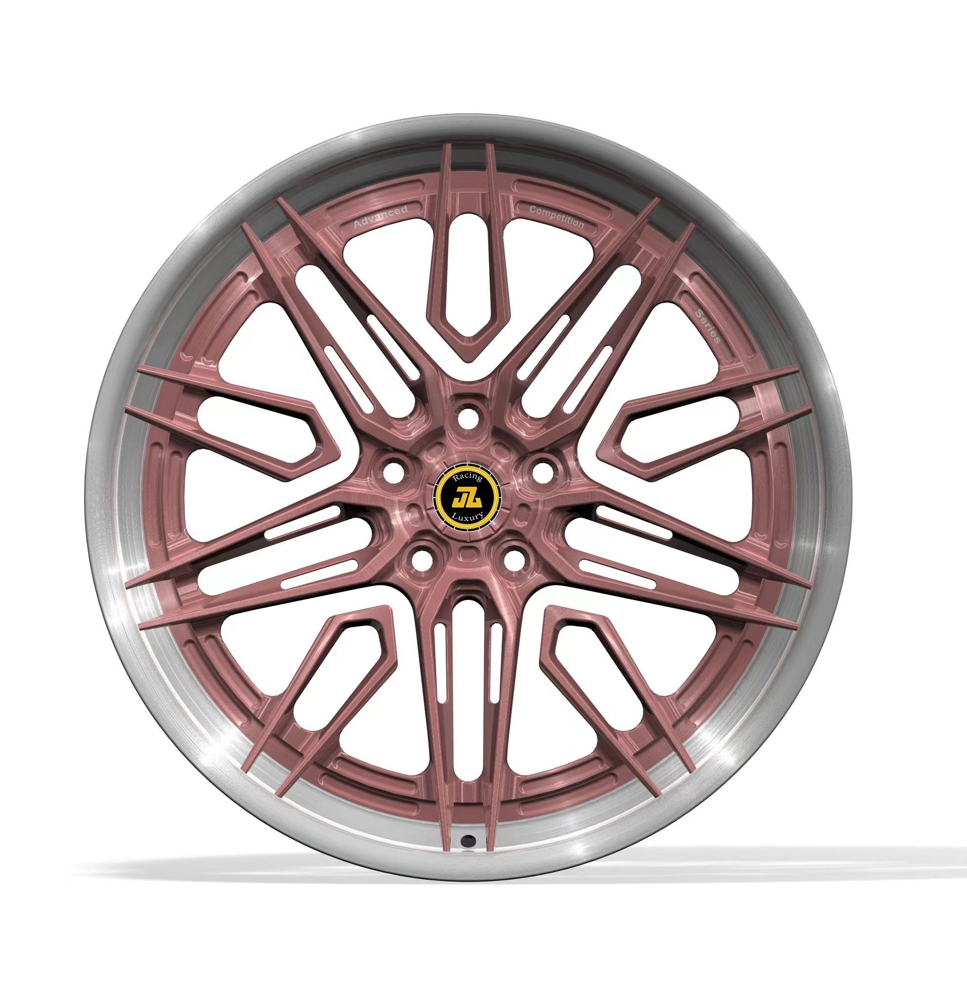 JZ CNC Custom 2-Piece Forged Wheels 5x120 5x114.3 5x112 Alloy Rim 17-26 Inch deep lip forged wheels rose gold