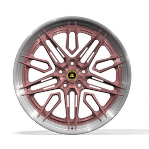 JZ CNC Custom 2-Piece Forged Wheels 5x120 5x114.3 5x112 Alloy Rim 17-26 Inch deep lip forged wheels rose gold