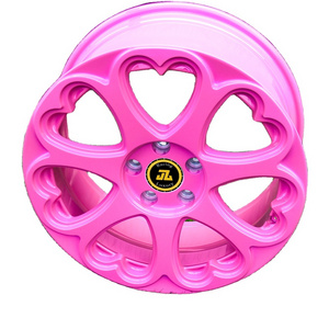 JZ CNC Custom 1-Piece 5x120 5x114.3 5x112 16 20 inch hot pink aluminum alloy rims forged passenger car wheels with hearts