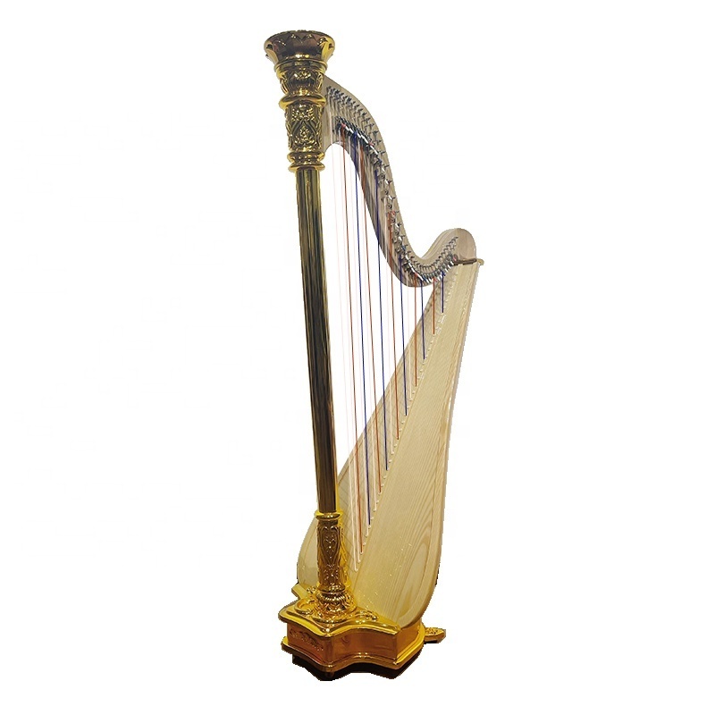 Stylish 40-String Bright Gold Roman 47 strings Lever Harp Gilded Process Tuba Type Playable Harp estudiantes harp