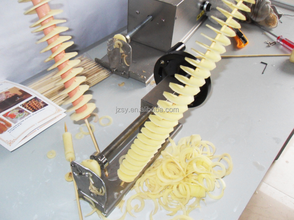 Stainless Steel Hand Potato Curly Fry Cutter/Twisted Potato Hot Dog Spiral Slicing Machine Carrot Tornado Cutting Equipment