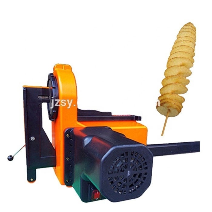 Electric potato spiral slicer cutter/automatic rotary potato tower machine/portable small carrot potato spiral cutting machine