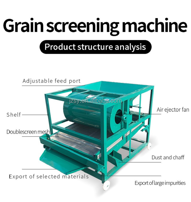 High Efficiency Automatic Corn Rapeseed Vibrating Winnowing Machine Soybean Cleaning Seeds Maize Grain Cleaner Equipment