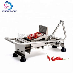 Home use mini manual chilli slicer/chop hot pepper machine/stainless steel chillies cutting machine