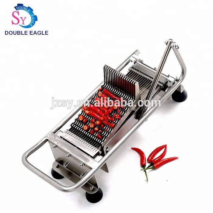 Home use mini manual chilli slicer/chop hot pepper machine/stainless steel chillies cutting machine