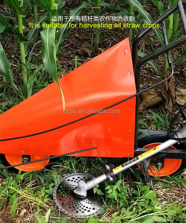 High Quality Two-Wheeled Manual Push Corn Soybean Chili Crop Stalk Swather Harvester/Rice Maize Harvesting Machine For Farm