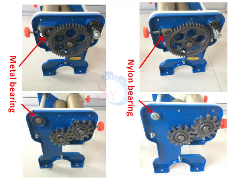 Household cast iron Manual dough roller Noodle Making Machine/bearing style hand pasta maker machine with two blades