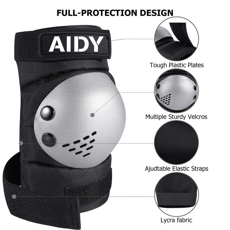 Professional Elbow Knee Pads Wristguard Skateboard Bicycle E Scooter Protective Gear For Kid and Adult Outdoor Sports