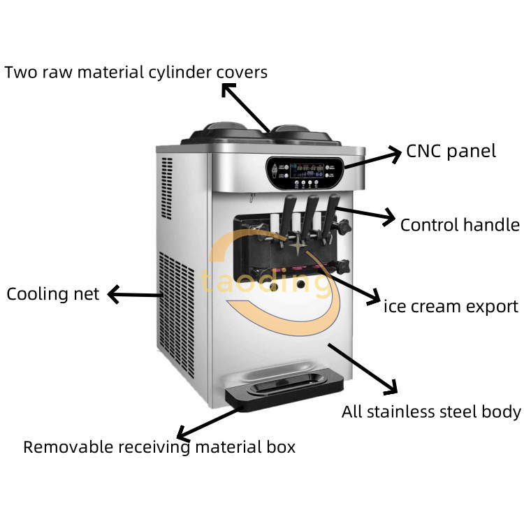 25L/H commercial icecream maker machine 3 Flavor Soft Serve ice cream making machine frozen yogurt ice cream machine for sale