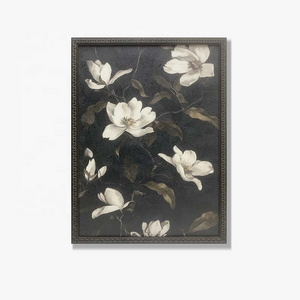 JZ Home Decor Framed Flower Wall Art Paper Gicelee Painting Texture Print Painting Decoration