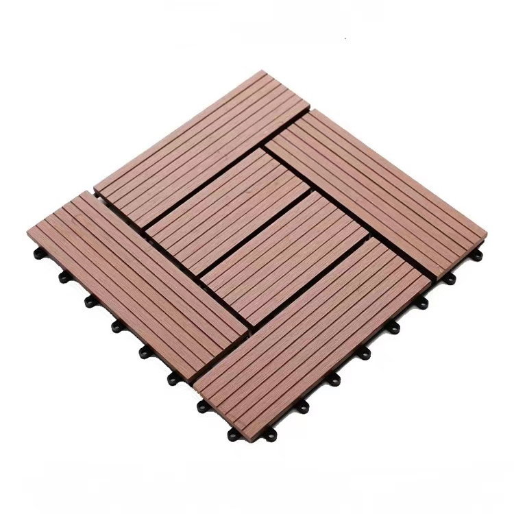 Fashion Garden Decoration WPC DIY Decking Tiles 300*300mm Outdoor Interlocking Plastic Wood Flooring Tiles