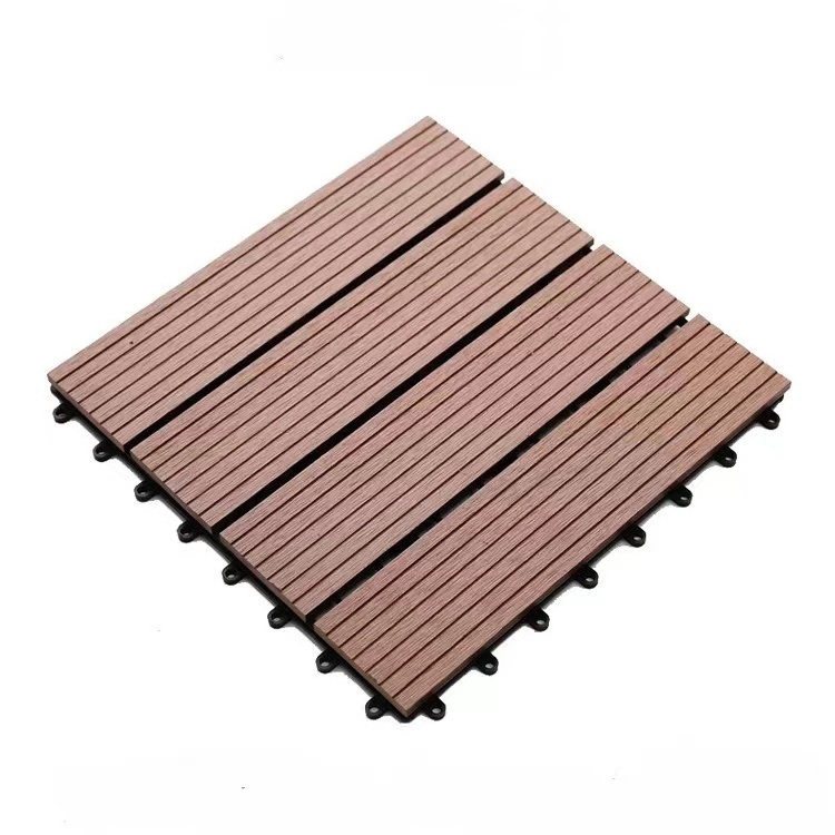 Fashion Garden Decoration WPC DIY Decking Tiles 300*300mm Outdoor Interlocking Plastic Wood Flooring Tiles